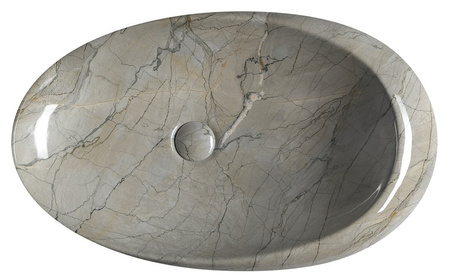 DALMA umywalka ceramiczna nablatowa 68x44 cm, grigio