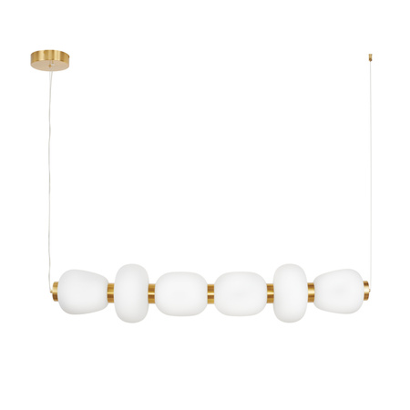 Lampa wisząca BRILLA-6, 125 cm - LED, złota, nieregularne białe kule