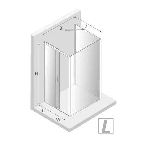 KABINA PRIME PROSTOKĄTNA PRZYŚCIENNA P 100x120x200 CZYSTE 6mm ACTIVE SHIELD