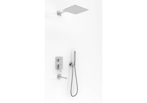 EXCELENT Chrom Zestaw wannowy z deszczownicą 30cm, słuchawką i wylewką wody