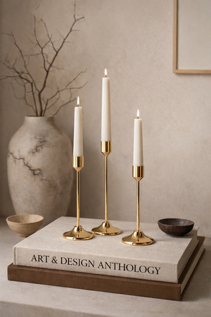 Zestaw 3 świeczników SHP SPLEND złoty