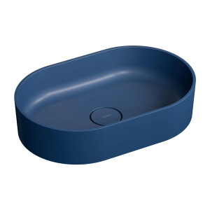 OVO M+ umywalka nablatowa, 55 x 36 cm, midnight blue mat