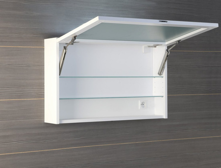 CLOE szafka z lustrem z oświetleniem LED, 80x50x18cm, biała