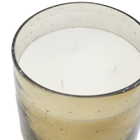 Filled Glass Candle Small Green S'wood & C'wood