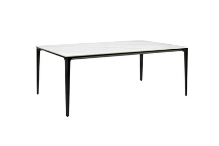Stół SLIM 180x90 biały, czarny -          ceramiczny marmur, aluminium