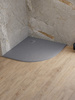 Brodzik MORI konglomeratowy półokrągły R55  90x90x3 posadzkowy, szary