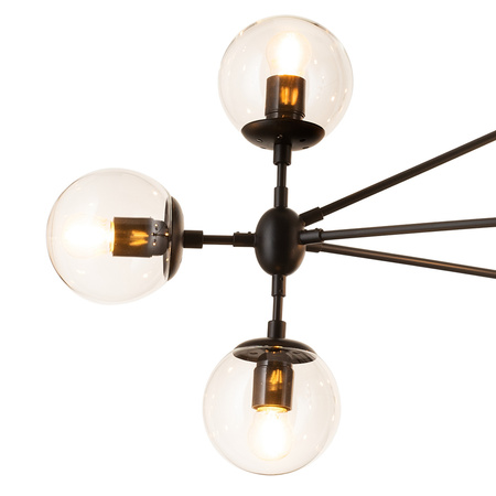 Lampa wisząca ASTRIFERO-10, 90 cm -  transparentno czarna