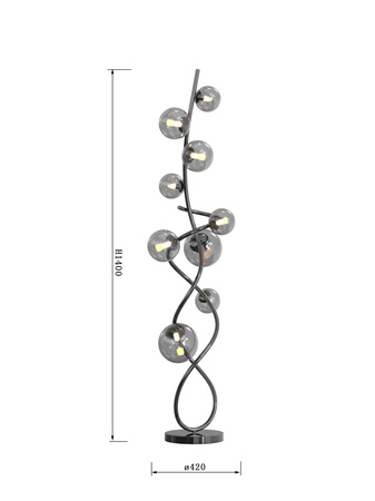 3014-905 Lampa podłogowa Nancy czarny chrom