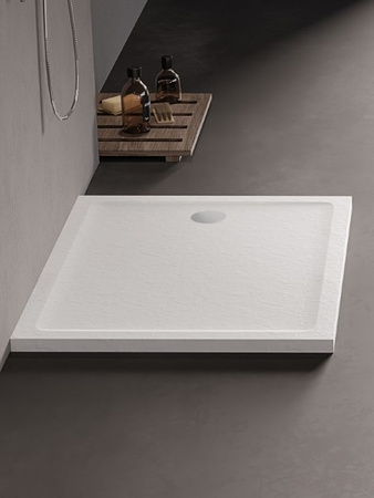 Brodzik MILD STONE akrylowy prostokątny 100x80x4,5 biały
