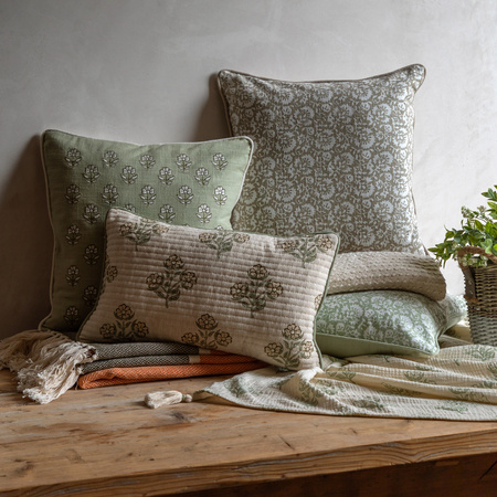 Morley Floral Cushion Sage 450x450mm