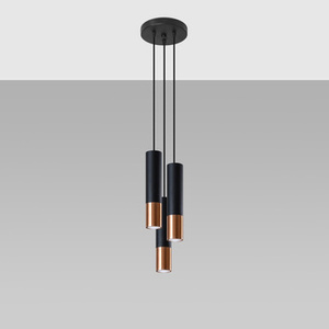 Lampa wisząca LOOPEZ 3P czarny/miedź