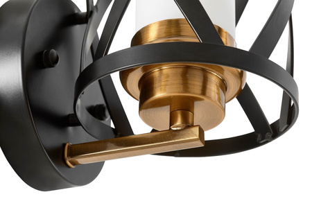 LAMPA ŚCIENNA KINKIET CZARNO-MOSIĘŻNY ASTILA W1