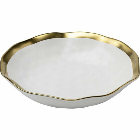 KARE komplet 4 talerzy głębokich BELL 20 cm biało-złoty