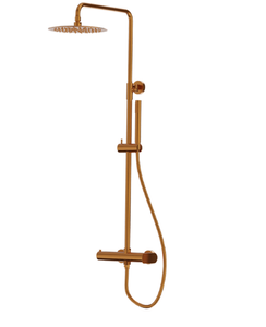 Natynkowy zestaw prysznicowy z deszczownicą Spark Brushed Copper