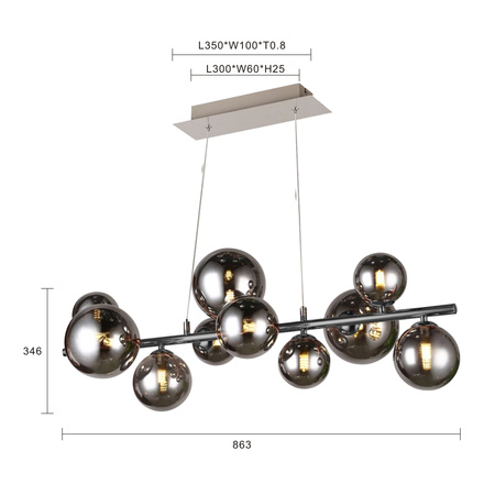 6214-1010 Lampa wisząca 10pł. SEVILLA