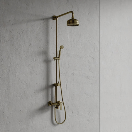 ART DECO system prysznicowy natynkowy, brąz antyczny szczotkowany