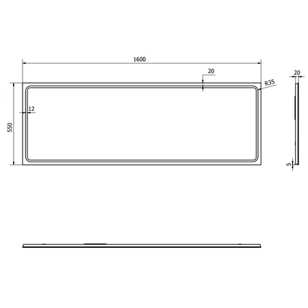 Lustro GEMINI z oświetleniem LED 160x55cm