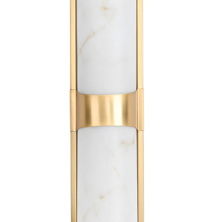 Lampa ścienna MURO LED 66 cm - biały alabaster, złote detale
