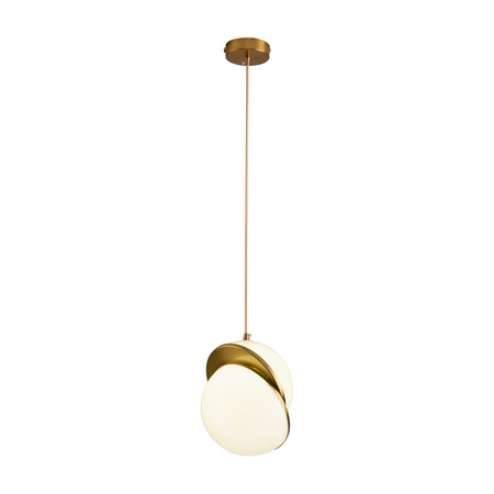 Lampa wisząca ORBITA biało-złota, akryl, 25 cm