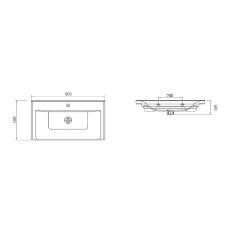 SAVA 90 umywalka meblowa 90x46cm, biała