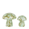 Confetti Glass Mushrooms Set of 2 Forest Green