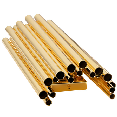 Lampa ścienna TUBO GOLD 50 cm- nowoczesny metalowy kinkiet do salonu