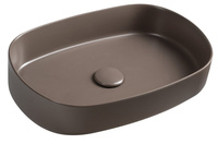 INFINITY OVAL umywalka ceramiczna nablatowa 55x36cm, taupe