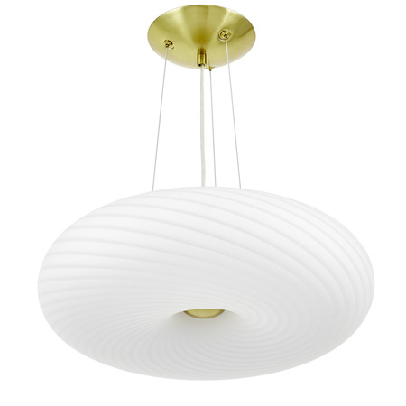 NOWOCZESNA LAMPA WISZĄCA BIAŁO-ZŁOTA MONARTE D48