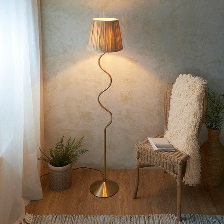 Wriggle 1 Floor Lamp Brushed Aged Brass