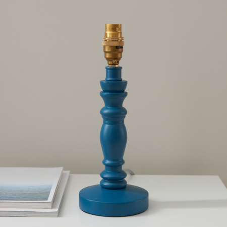 Bibury Table Lamp Base Satin Marlin Blue Paint