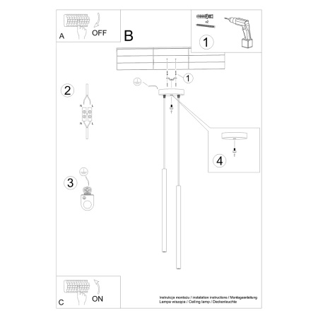 Lampa wisząca PASTELO 2 złota