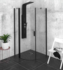 ZOOM BLACK kabina prysznicowa półokrągła 900x900mm, szkło czyste, lewa