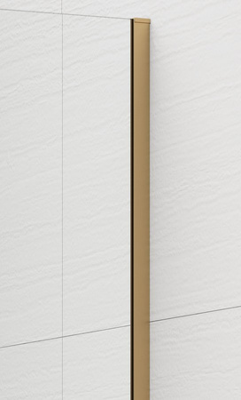 ESCA GOLD MATT jednoczęściowa kabina przysznicowa Walk-In, montaż przy ścianie, szkło Flute,1400 mm