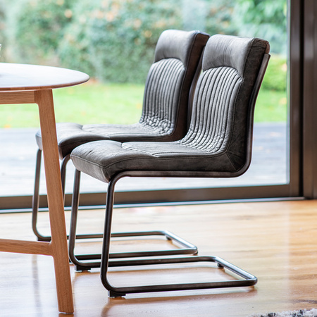 Krzesło skórzane Capri Antique Ebony 520 x 660 x 880 mm