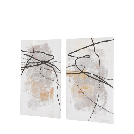 Obraz w ramie „Tangle” – biały, 60 × 3 × 100 cm, zestaw 2 szt.