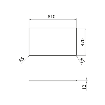 Blat Rockstone 81x1,2x47cm, biały mat