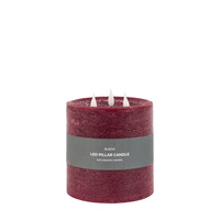 LED 3 Wick Candle Oxblood 150x150x150mm