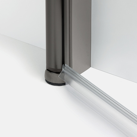 Drzwi wnękowe NEW SOLEO GUNMETAL BRUSHED 1D U 110x195 szkło czyste 6mm Active Shield 2.0