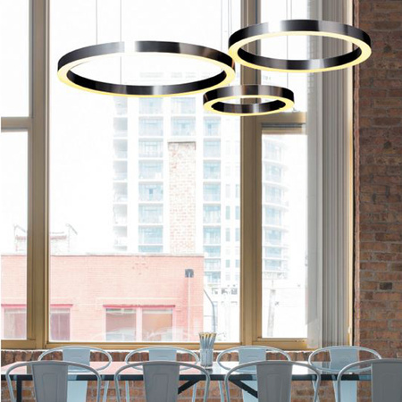 Lampa wisząca CIRCLE 3 40+60+80 cm - LED, ring tytan szczotkowany na 1 podsufitce