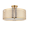 Lampa sufitowa Cordero – złota / biała, 43 × 43 × 26 cm