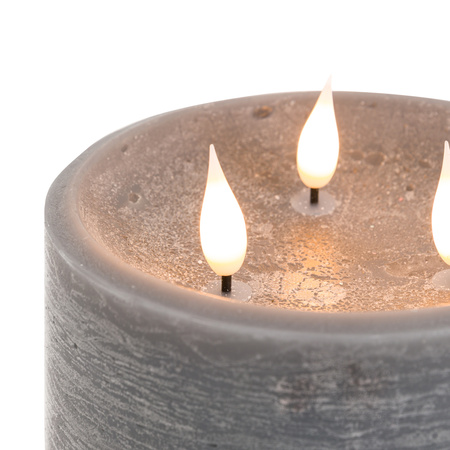 LED 3 Wick Candle Grey 150x150x150mm
