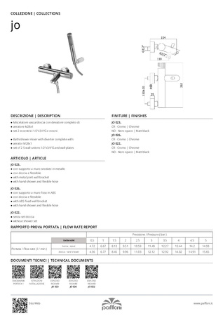 Bateria wannowa ścienna-Paffoni/kolekcja Joker