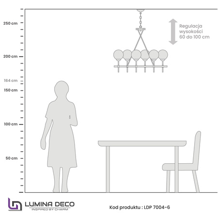 NOWOCZESNA LAMPA WISZĄCA MOSIĘŻNA ALDONO W6