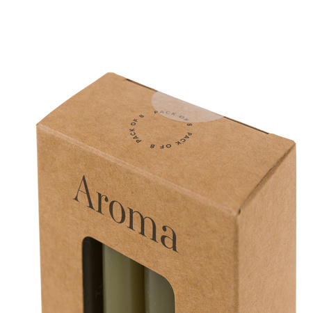 Tapered Dinner Candles Olive (8pk) 20x20x250mm