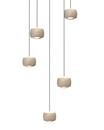5039-513 Lampa wisząca piątka okrągła QUIBERON kaszmirowa - piaskowa