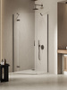 Kabina NESTA GUNMETAL BRUSHED 1D pięciokątna prawa Drzwi L 100x80x200 czyste 6mm Active Shield 2.0