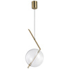 Lampa wisząca AMORE LED, 24 cm - złota z transparentnym kloszem