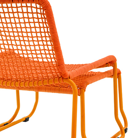 Sassano Lounge Chair with Footstool Orange