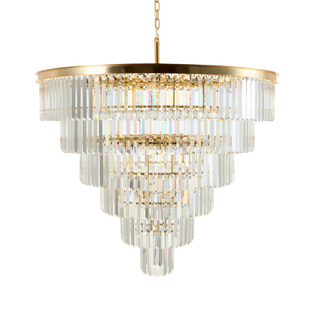 Lampa wisząca SPLENDORE 100 cm - żyrandol złoto-kryształowy