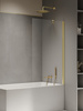 NZ4 Parawan nawannowy NEW SOLEO LIGHT GOLD stały U 60x140 szkło czyste 6mm Active Shield 2.0 - wsp. prostopadły